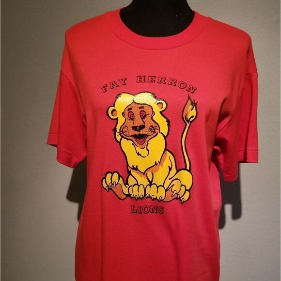 VINTAGE LAS VEGAS SCHOOL T SHIRT FAY HERRON  LARGE MADE IN USA B30 - Picture 5 of 6